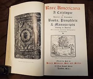 RARE AMERICANA: A Catalogue of Historical and Geographical Books, Pamphlets & Manuscripts relatin...