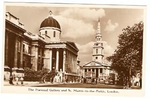 National Gallery Postcard Trafalgar Square St. Martin In The Fields Real Photo