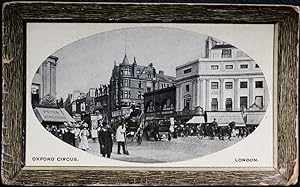 Oxford Circus Postcard London Vintage Real Photo Cameo Insert Peter Robinson