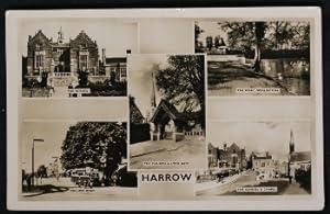 Harrow Postcard College Road Lych Gate Wealdstone Real Photo