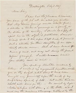 [AUTOGRAPH LETTER, SIGNED, FROM MASSACHUSETTS REPRESENTATIVE GEORGE GRENNELL JR. DESCRIBING THE D...