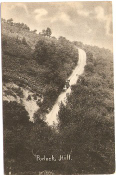 Porlock Hill Somerset Postcard Vintage 1906