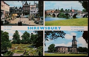 Shrewsbury Postcard Shropshire The Dingle English Bridge St. Chads Church 1966