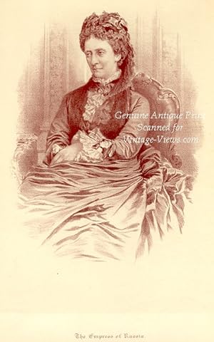 MARIA FEODOROVNA The Empress of Russia,Duchess Sophie Dorothea of Württemberg,Rare 1878 Lithograp...