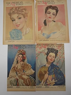 4 HENRY CLIVE THE AMERICAN WEEKLY MAGAZINE COVERS - JULY 9, JULY 23, NOVEMBER 5, NOVEMBER 12, 1950