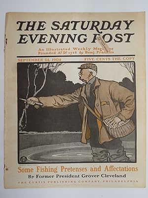 THE SATURDAY EVENING POST COVER, SEPTEMBER 24, 1904, FISHING EDWARD PENFIELD