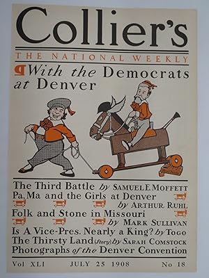 COLLIER'S MAGAZINE COVER, JULY, 25, 1908, DEMOCRATS AT DENVER FREDERICK THOMPSON RICHARDS COVER