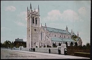 Burton On Trent Postcard All Saints Church Vintage