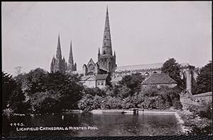 Lichfield Cathedral Postcard Minster Pool Real Photo