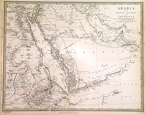 ARABIA WITH EGYPT, NUBIA AND ABYSSINIA. Detailed map of Arabia