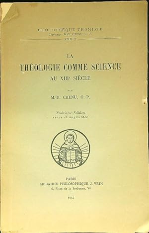 La theologie comme science au XIII siecle