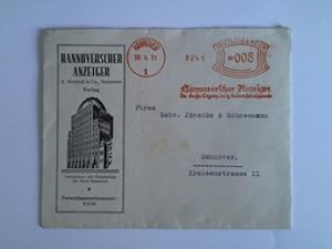 Reklame-Kuvert: Hannoverscher Anzeiger. Die Große Tageszeitung Nordwestdeutschlands - Verlagshaus...