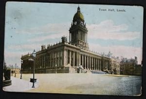 Leeds Postcard Town Hall Vintage 1908