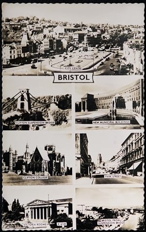 Bristol Postcard Clifton Bridge Park Street Victoria Rooms Real Photo
