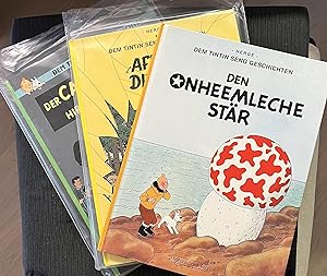 Set of 2 Tintin books from Luxembourg. Den Nheemleche Star (The Shooting Star), AND Affaire Ditch...