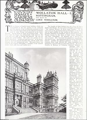Wollaton Hall, Nottingham. The Seat of Lord Middleton. Several pictures and accompanying text, re...