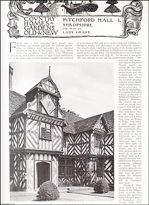Pitchford Hall, Shropshire. The Seat of Lady Grant. Several pictures and accompanying text, remov...
