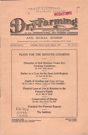 Dry-Farming and Rural Homes, Vol. VI, No. 2, February 1912