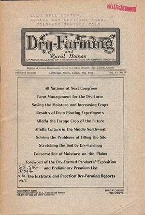Dry-Farming and Rural Homes: Vol. VI, No. 5, May 1912