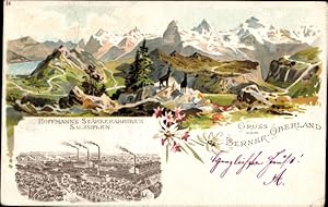 Passepartout Litho Bad Salzuflen im Kreis Lippe, Hoffmann's Stärkefabriken, Berner Oberland