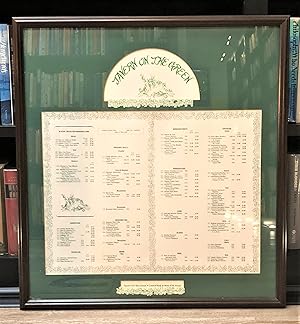 TAVERN ON THE GREEN - Wine List (1985), custom frame and matting