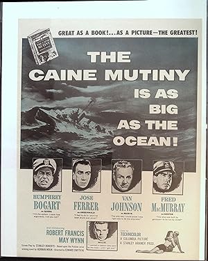 The Caine Mutiny Trade Print Ad 1954 Humphrey Bogart, Jose Ferrer, Fred MacMurray