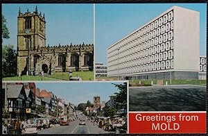 Mold Postcard Wales Parish Church High Street