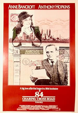 ORIGINAL ONE-SHEET MOVIE POSTER: "84 CHARING CROSS ROAD" 1987 LINEN MOUNTED