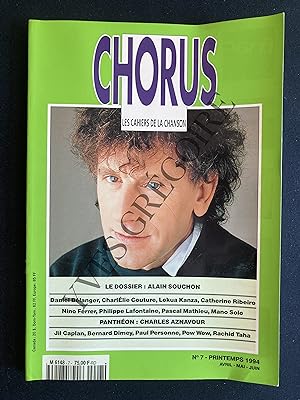 CHORUS-LES CAHIERS DE LA CHANSON-N°7-AVRIL-MAI-JUIN 1994-ALAIN SOUCHON