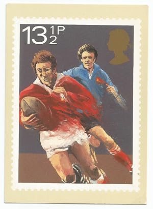 Rugby Union Royal Mail Stamps Postcard Issued 1980