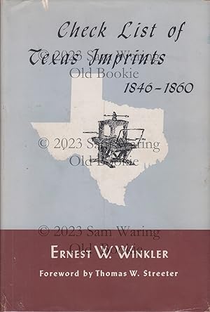 Check list of Texas imprints 1846 - 1860
