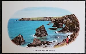 Newquay Bedruthan Steps Cornwall Cameo Vignette Postcard