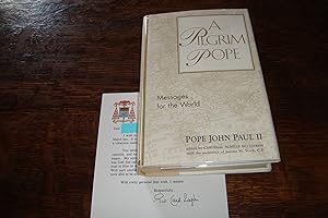 Pope John Paul II : A Pilgrim Pope (first printing) Messages for the World + Signed Letter by Car...