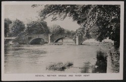 Kendal Nether Bridge Postcard River Kent Real Photo 1946