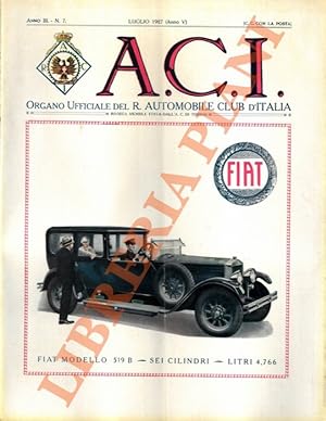 A.C.I. 1927. Organo Ufficiale dell'Automobile Club d'Italia.