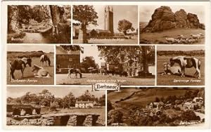 Dartmoor Devon Postcard Multiview Real Photo Vintage 1954