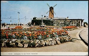 Paignton Devon Postcard Sea front Windmill Vintage 1957 Torquay Publisher