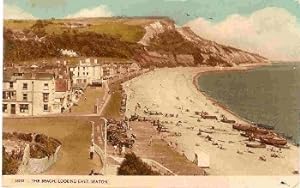Seaton Devon Postcard The Beach Looking East Vintage 1955
