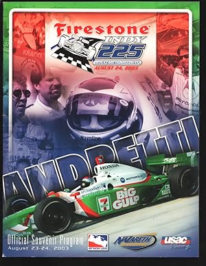 Nazareth Speedway USAC-IRL Indy Car Race Program 8/24/2003-Michael Andretti #7-Eddie Cheever-Rick...