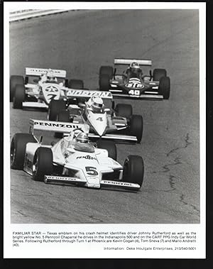 Johnny Rutherford #5 Pennzoil Chaparral 10 x 8 B&W Photo 1982-Indy 500 & Cart PPG Indy Car World ...