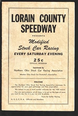 Lorain County Speedway Auto Race Program 6/17/1959-modified stock car racing-event schedule-VG