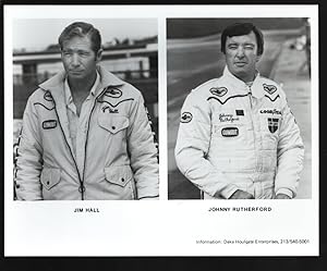 Johnny Rutherford -Jim Hall 8 x 10 B&W Photo 1982-Cart PPG Indy Car World Series drivers-VF