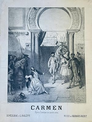 Poster for the premiere of Georges Bizet's Carmen