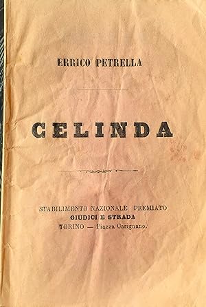 Libretto d'opera Errico Petrella D. Bolognese " Celinda" Teatro Regio Torino 1866