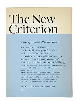 The New Criterion (Volume 1, No. 1)