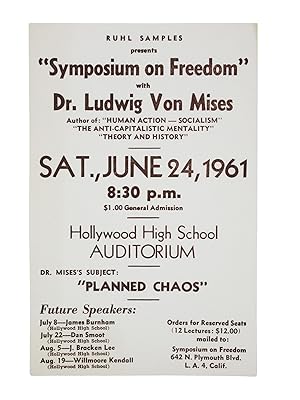 Ruhl Samples Presents "Symposium on Freedom" with Ludwig von Mises, June 24, 1961