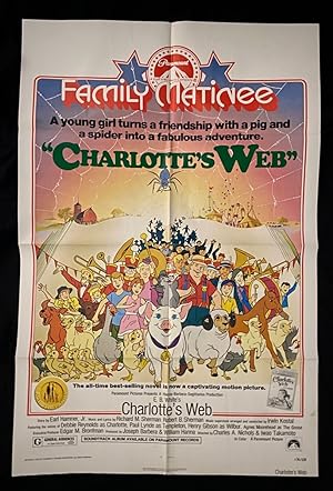 Charlotte's Web Original One Sheet Poster 1974 rerelease