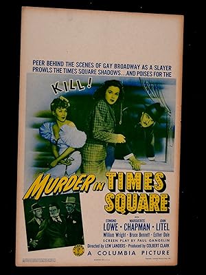 Murder In Time Square Original Window Card 1943-11X22 -EDMUND LOWE-JOHN LITEL