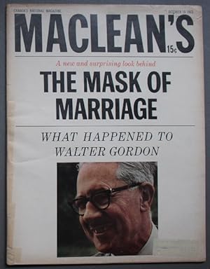 MACLEAN'S magazine OCTOBER 19/1963 ** What Really Happened to Walter Gordon by Peter C. Newman; W...