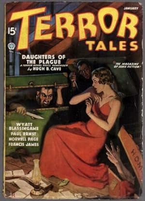 Terror Tales Jan 1936 GGA Howitt cover, Hugh B. Cave; Paul Ernst